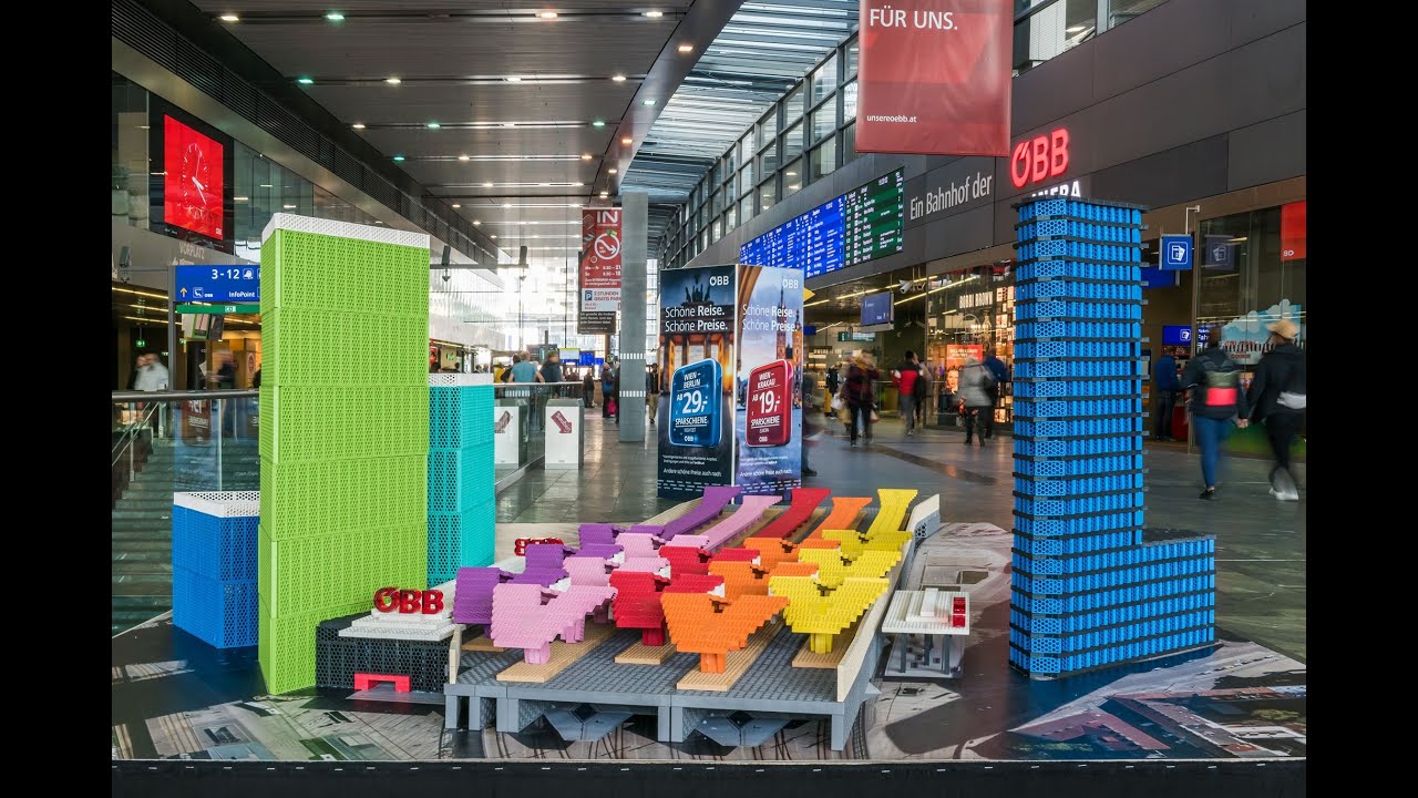 Der Wiener Hauptbahnhof aus 4.000 Bioblo-Bausteinen - Making of - Timelapse Video