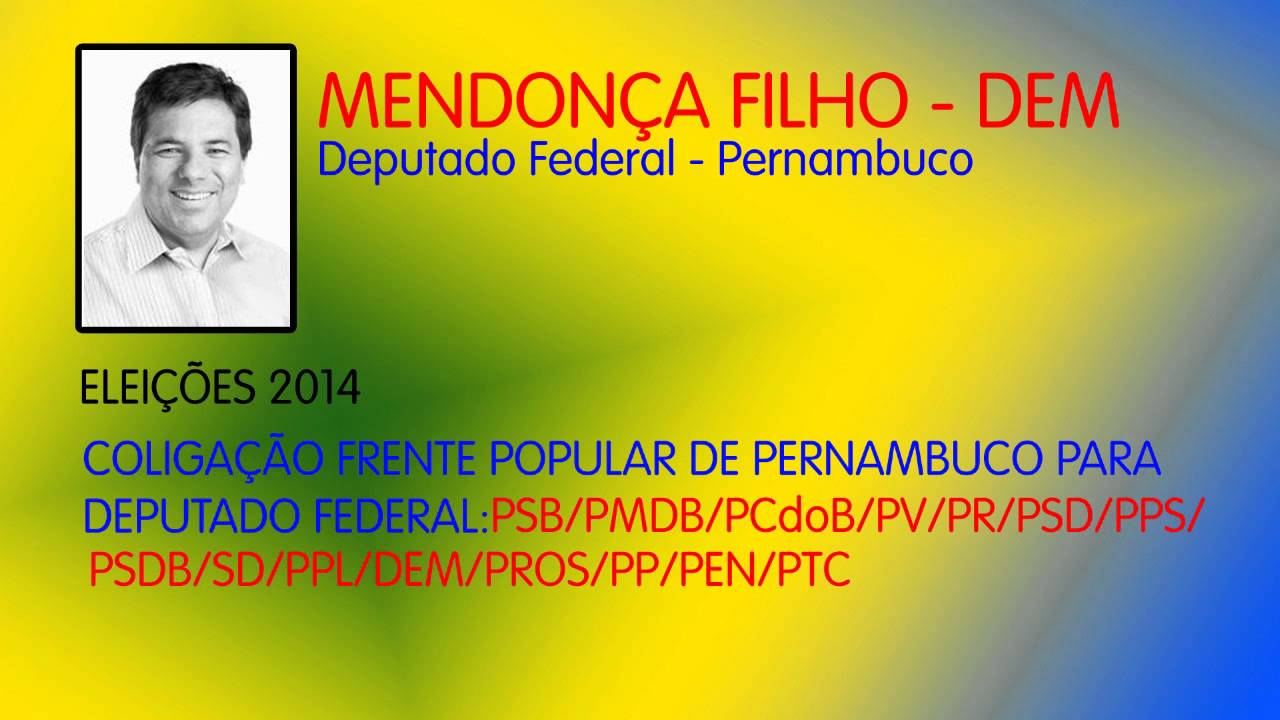 Jingles Elei&ccedil;&otilde;es 2014 - Mendon&ccedil;a Filho (DEM) - Deputado PE
