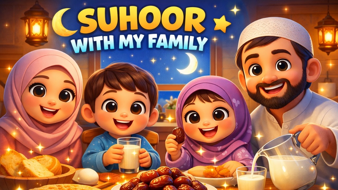 SUHOOR WITH MY FAMILY | RAMADAN TIME FOR KIDS | ISLAMIC LEARNING | MUSLIM KIDS