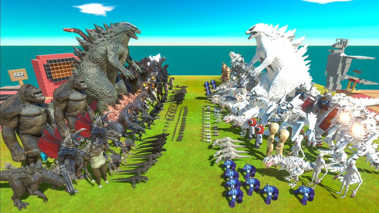 Dark Monster War - Team Dark GODZILLA 2014 x KONG VS Team White Anti-Venom Godzilla x Mechagodzilla