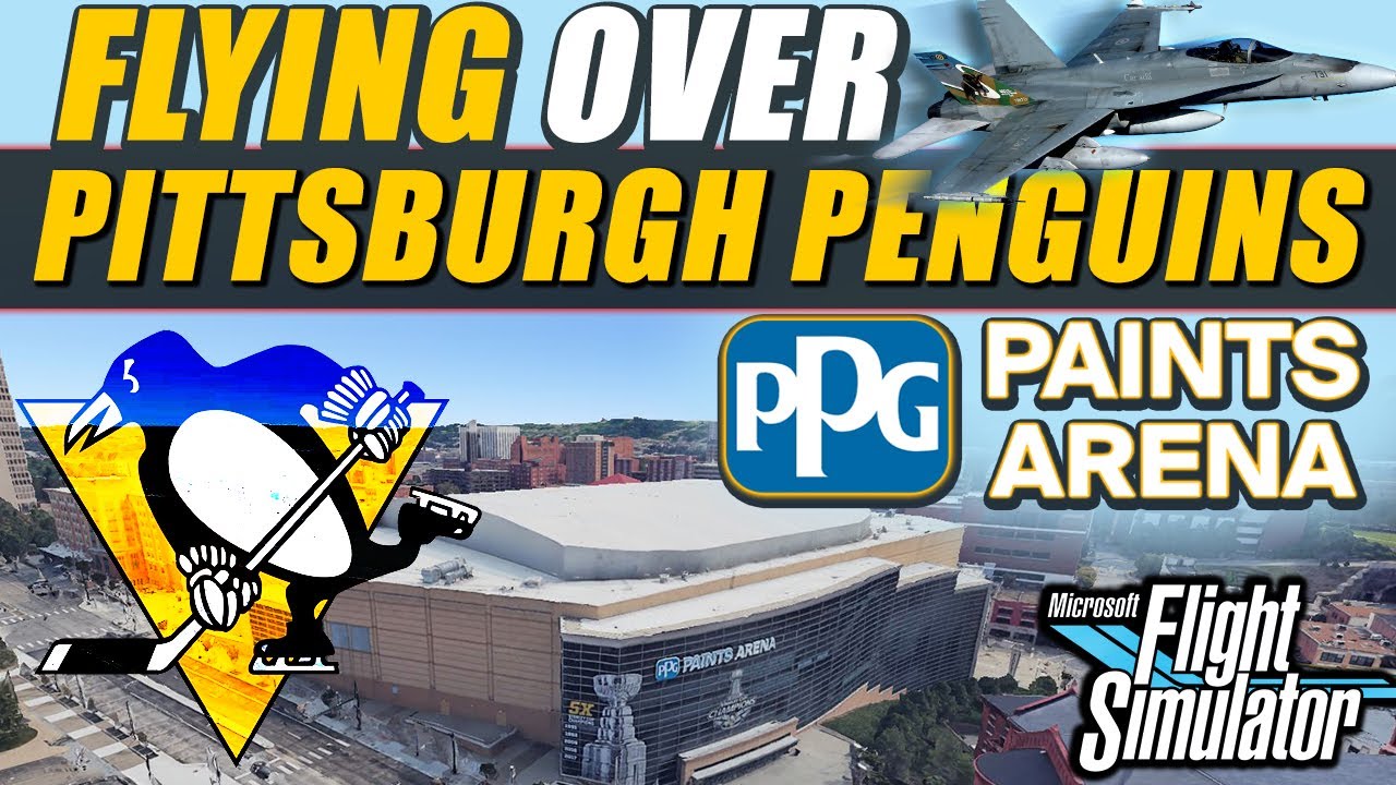 Flying Over Pittsburgh Penguins PPG Paints Arena in Flight Sim