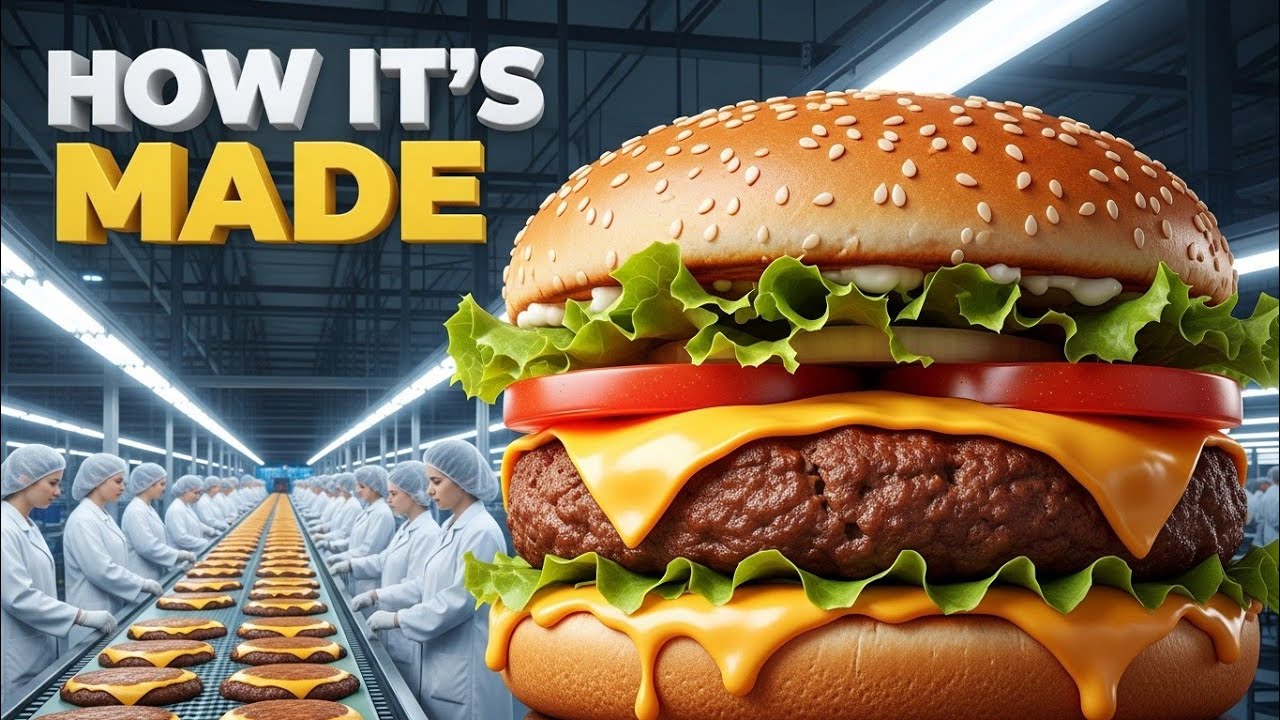 How McDonald's Hamburgers Are Made: Inside the Giant Factory! 🍔