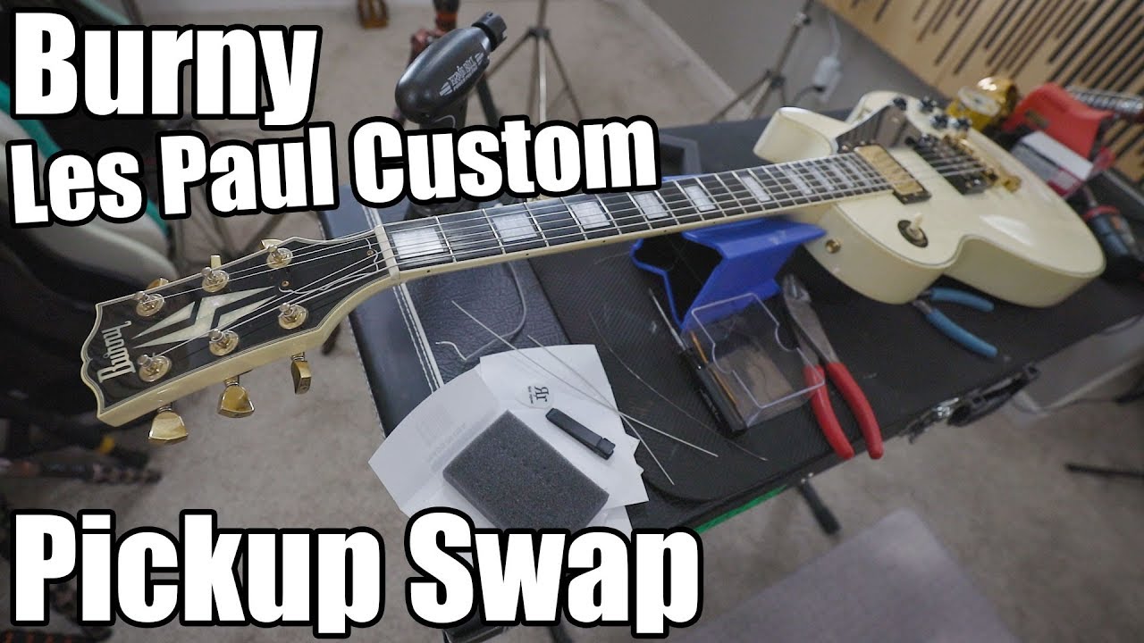 Замена звукоснимателей на Burny Les Paul Custom!