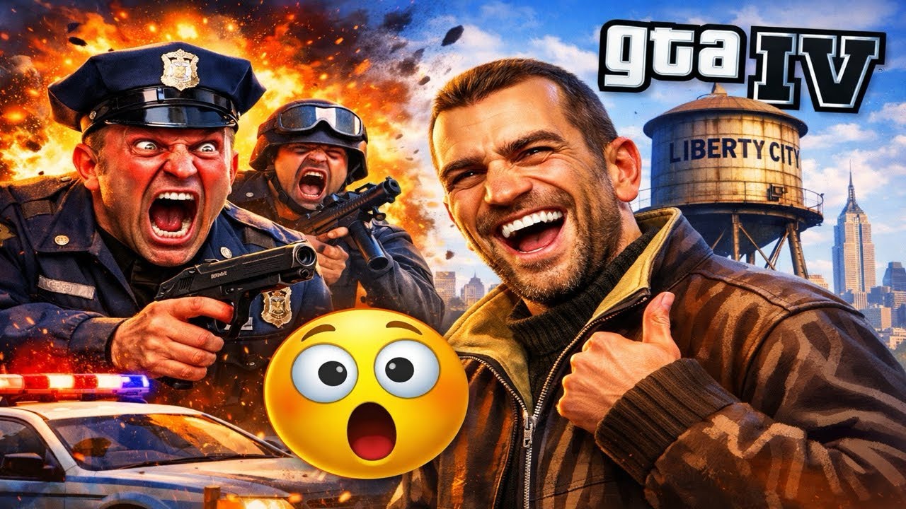 The cops go out of control because of Niko's tricks in GTA 4 😱🤯😀