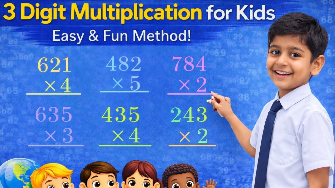 3 Digit Multiplication | Easy Method for Kids | Math Class