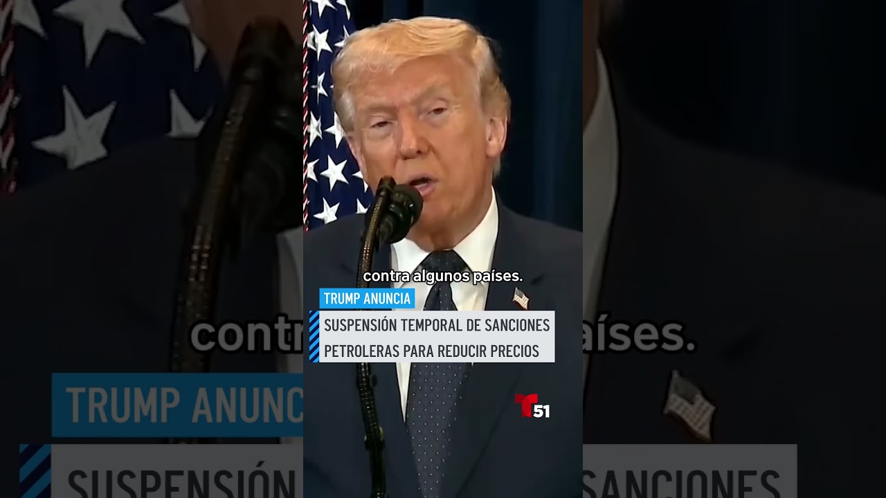 Trump anuncia suspensi&oacute;n temporal de sanciones petroleras para reducir precios