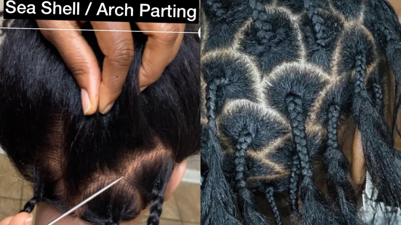 How to do Sea Shell / Arch Parting for Braids