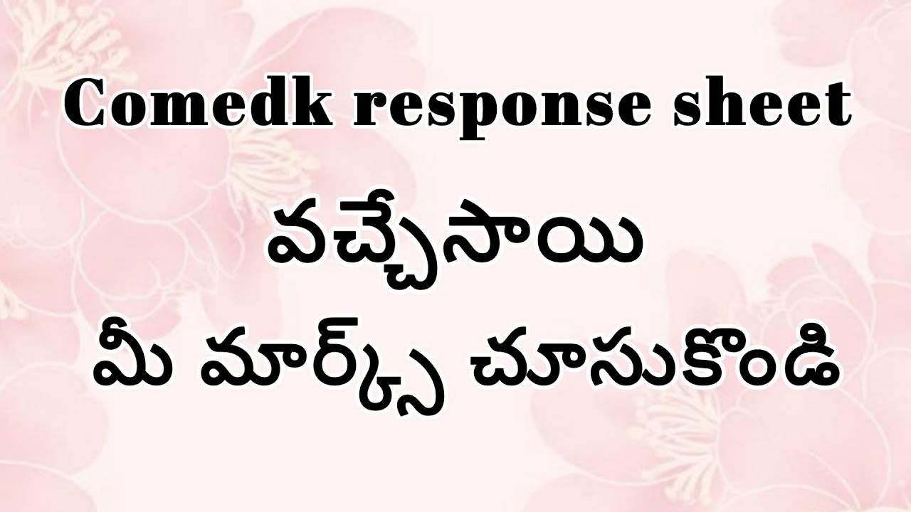 Comedk response sheet released