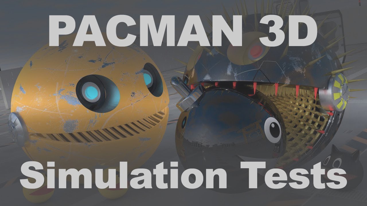 PACMAN 3D &ndash; Metallic Spike Geometry Interaction Simulation | Cinema 4D