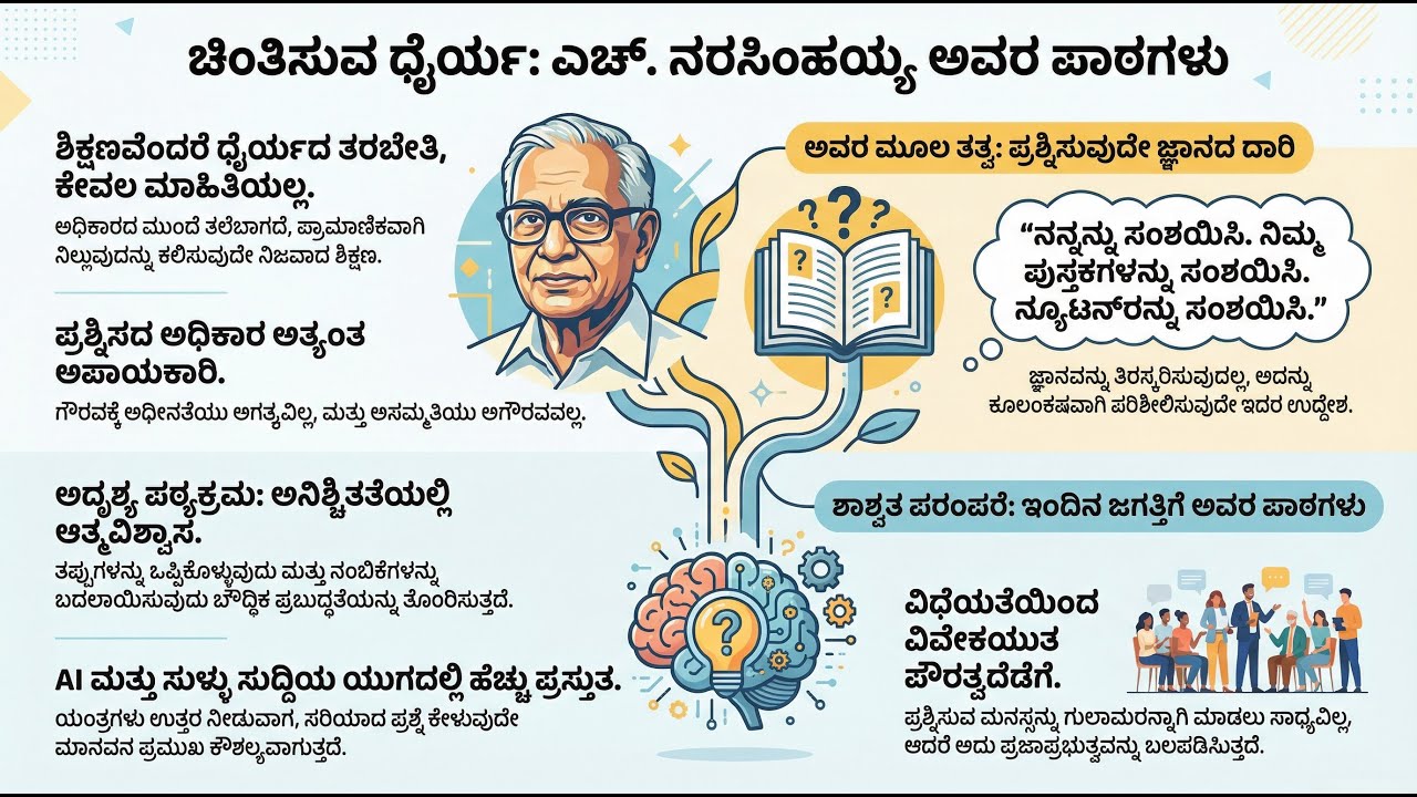 ಚಿಂತಿಸುವ ಧೈರ್ಯ ಹೆಚ್  ನರಸಿಂಹಯ್ಯ ಅವರ ಪಾಠಗಳು MEDA Foundation