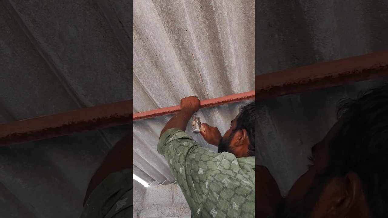 Asbestos sheet installation 👍 