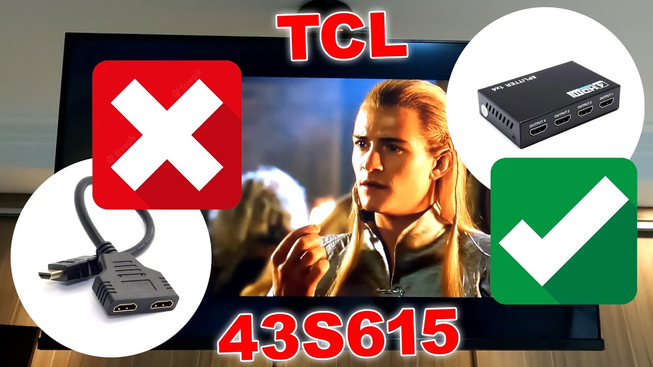 DIVISOR HDMI SPLITTER DUPLICADOR 4x1 TCL 43S615 IMAGEM!