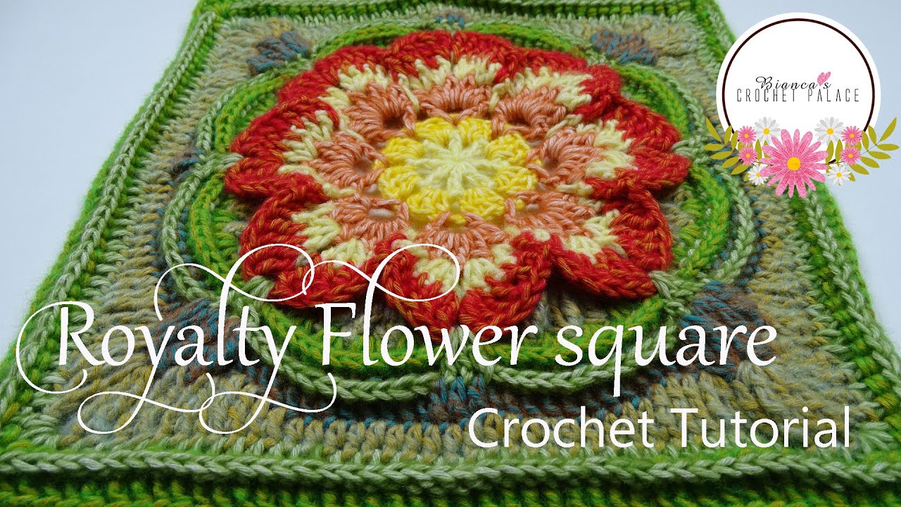 Royalty Flower Square - Crochet Tutorial - Bianca's crochet Palace