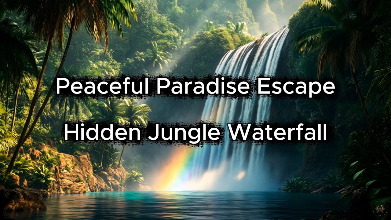 Tropical Jungle Waterfall Ambience 🌴 Nature Stream for Peace & Sleep