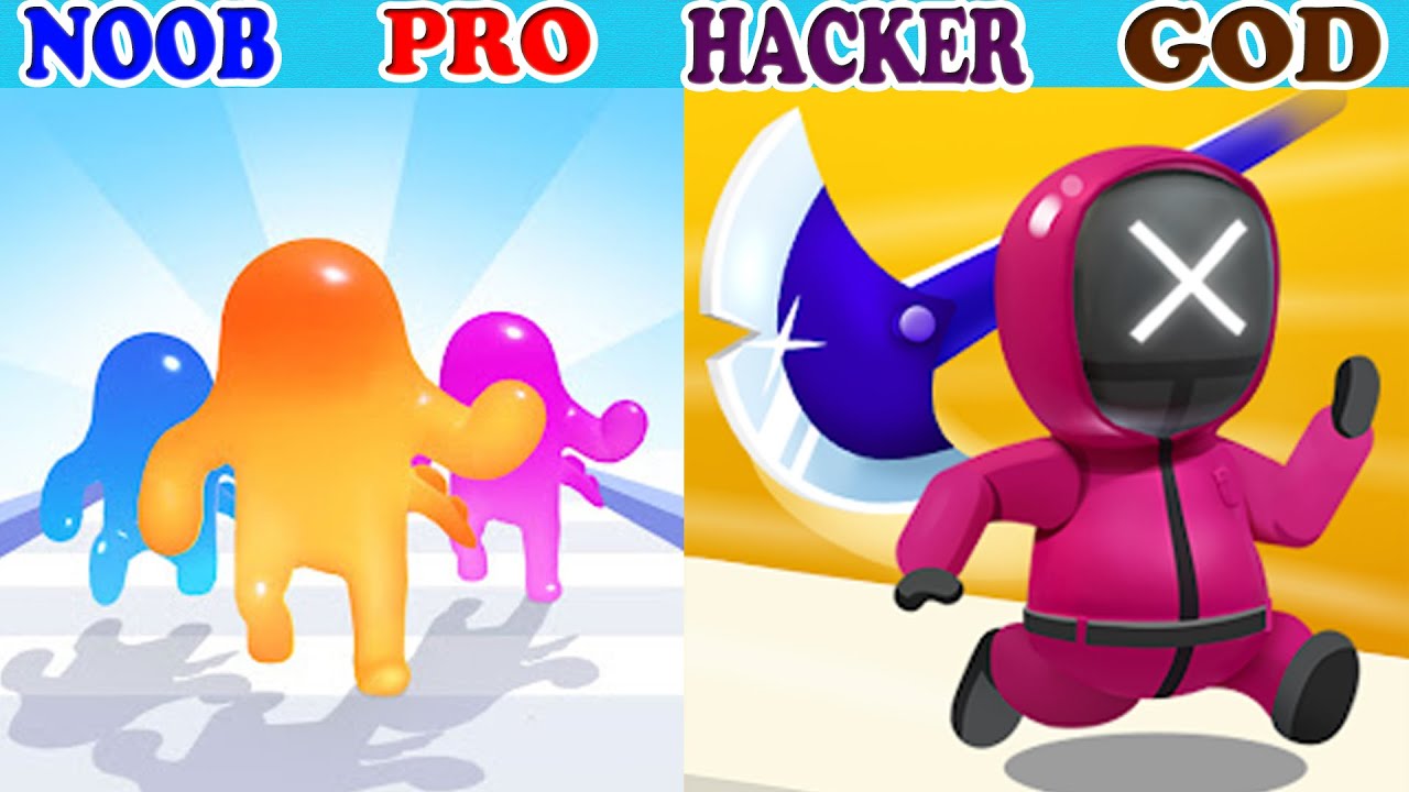 NOOBvsPROvsHACKERvsGOD in Jelly Clash 3D vs Giant Blob Runner: Part Pro