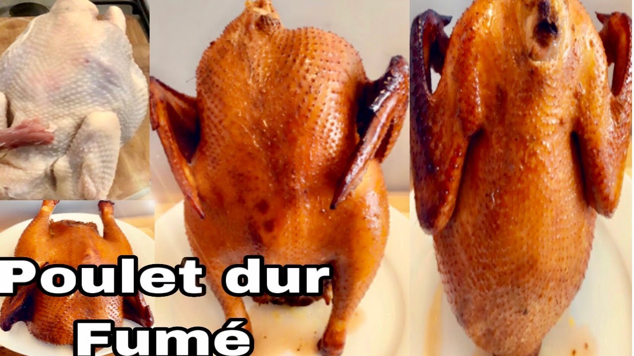 Poulet dur fumé fait maison.
