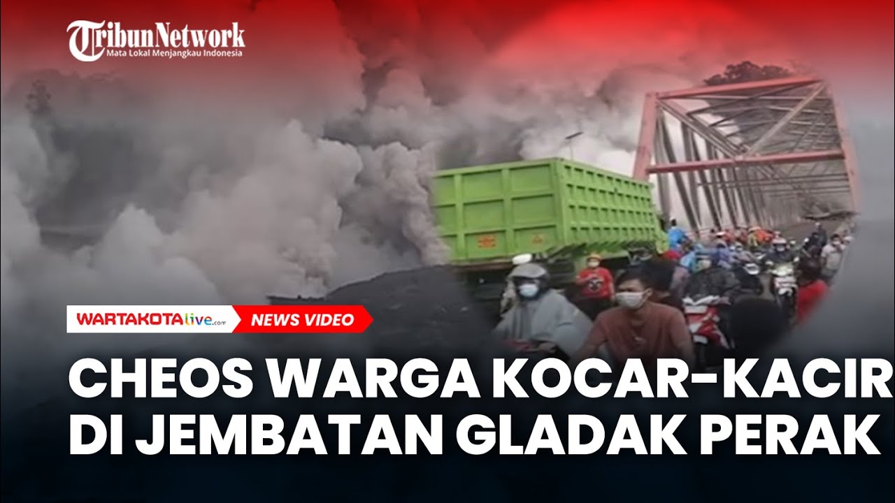 CHEOS Warga Kocar-Kacir di Jembatan Gladak Perak Abu Tebal Mahameru Membubung Tinggi