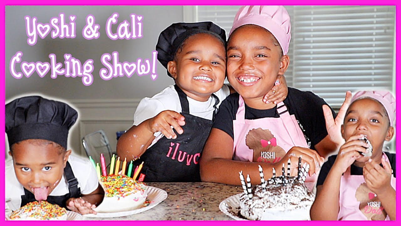 DIY: BAKING MY BIRTHDAY CAKE WITH MY BABY COUSIN | YOSHIDOLL