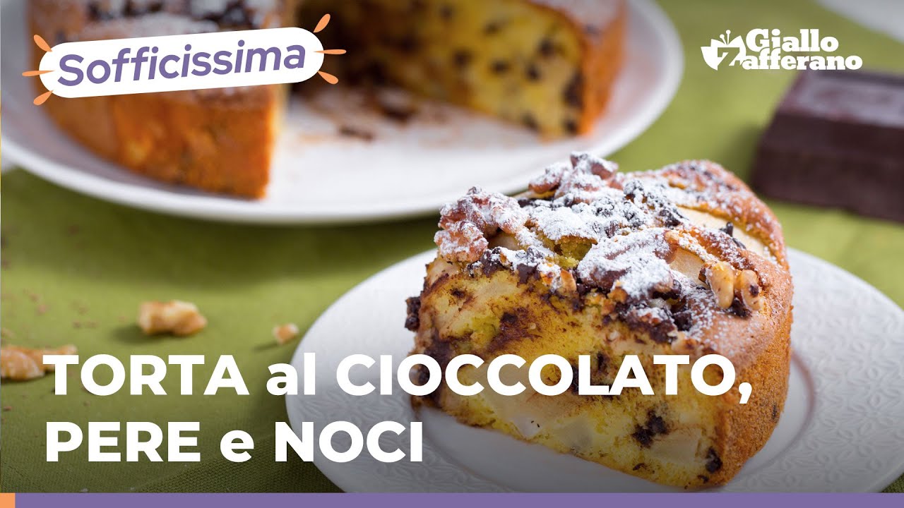 TORTA al CIOCCOLATO, PERE e NOCI...la colazione più soffice che ci sia!😍🤤🍫🍐