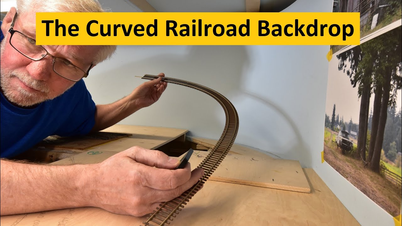 Installing a Curved Backdrop on a Model Railroad Shelf layout | Boomer Diorama ~ # 244