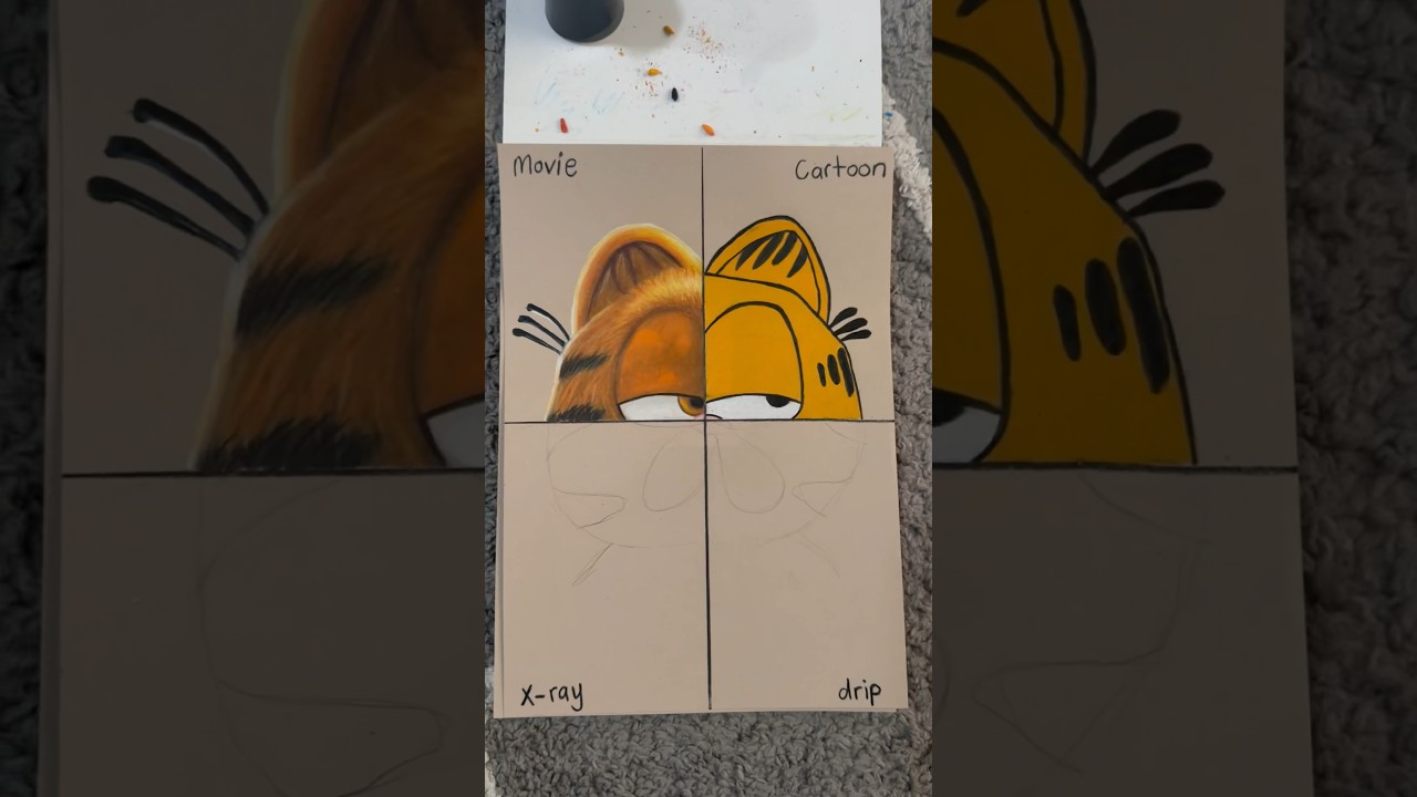 Drawing ✨GARFIELD✨ in 4 different styles | #art