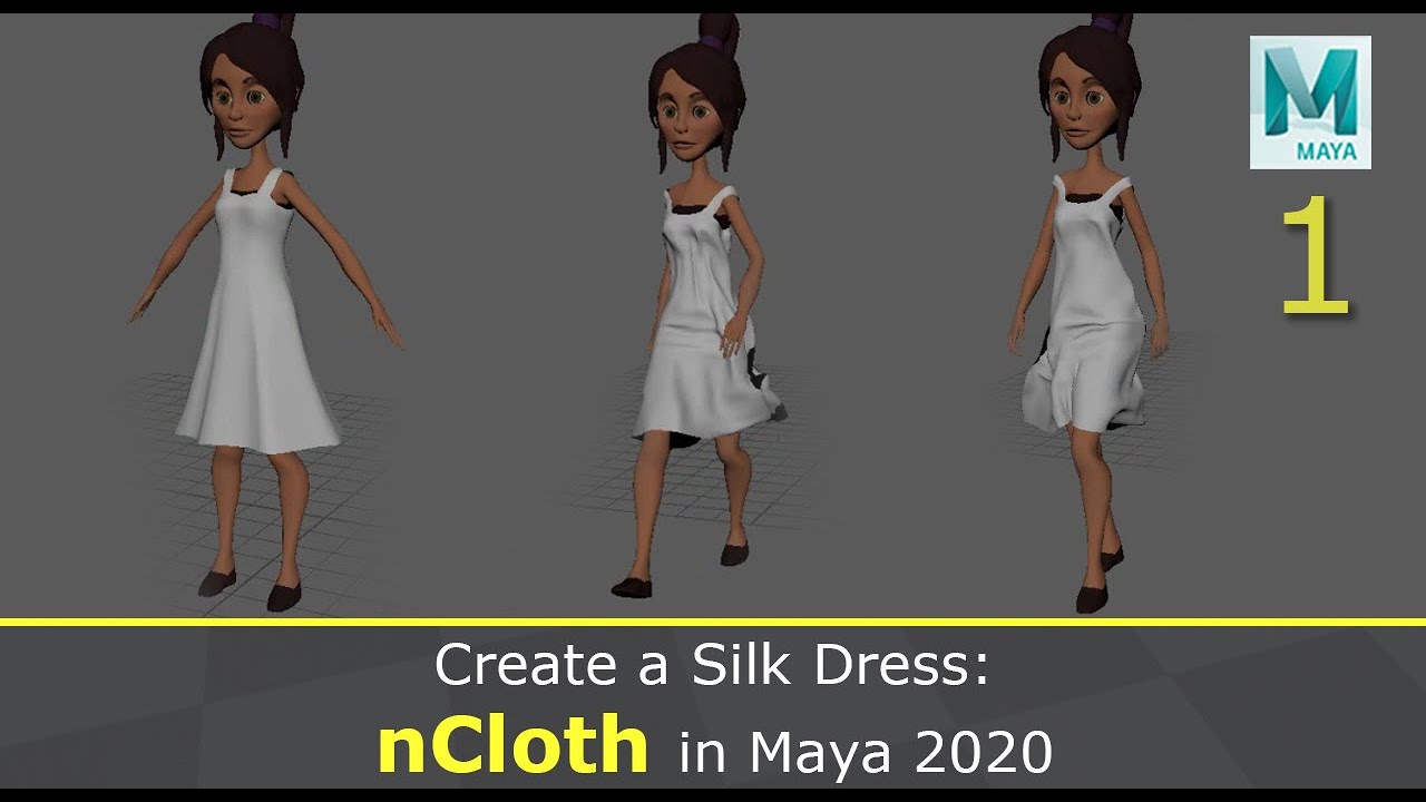nCloth в Maya 2020: создаём шёлковое платье (1/2)