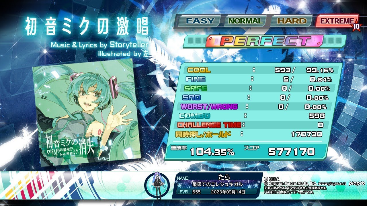 【初音ミクProject DIVA ACFT】 初音ミクの激唱 (EXTREME) PERFECT
