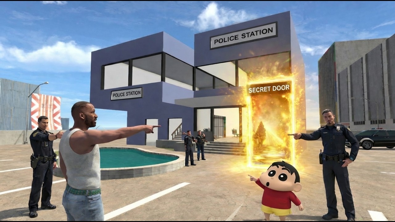 Franklin Found a SECRET DOOR Inside the Police Station in Indian Bike Driving 3D 😱