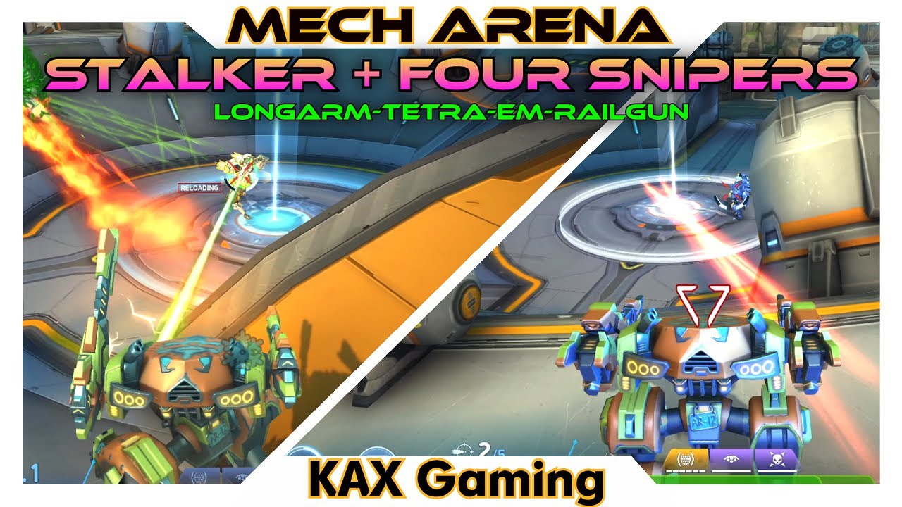 Which SNIPER for MAX Stalker? EM Tetra Longarm or Railgun?🤔 - Mech Arena