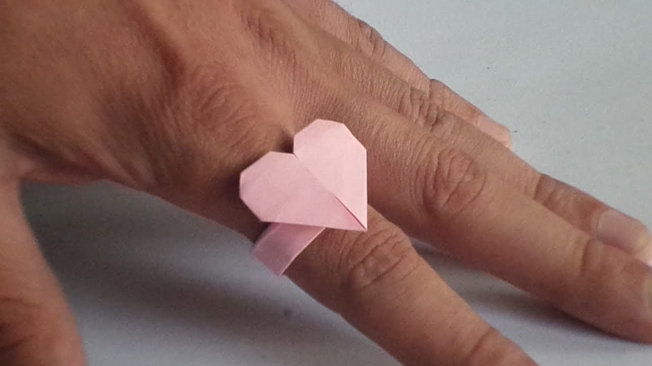 оригами кольцо с сердцем, как сделать оригами кольцо с сердцем // origami ring