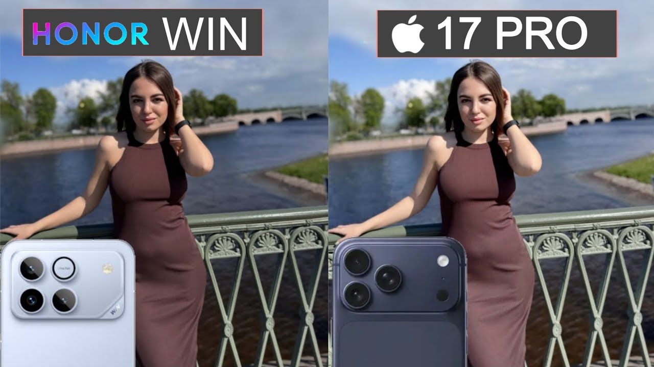 Сравнение камер Honor Win и iPhone 17 Pro.