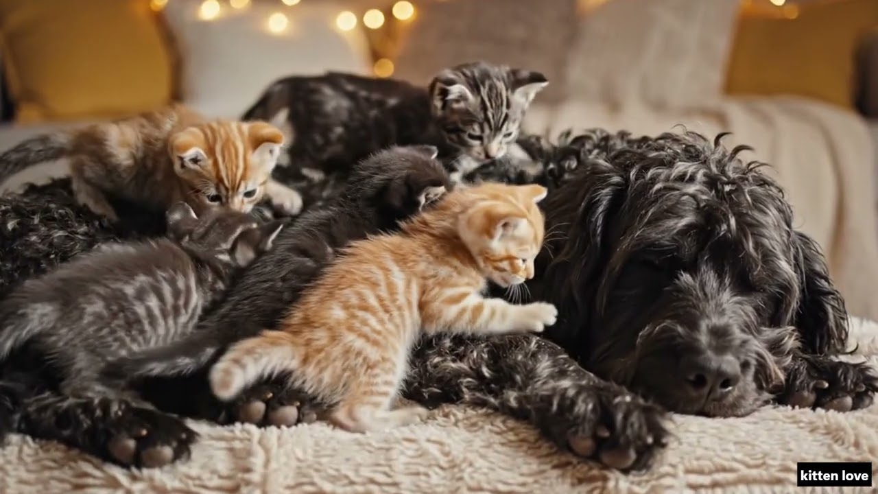 &ldquo;Warm & Cozy: Kitten Cuddles into Dog for a Comfortable Nap&rdquo;