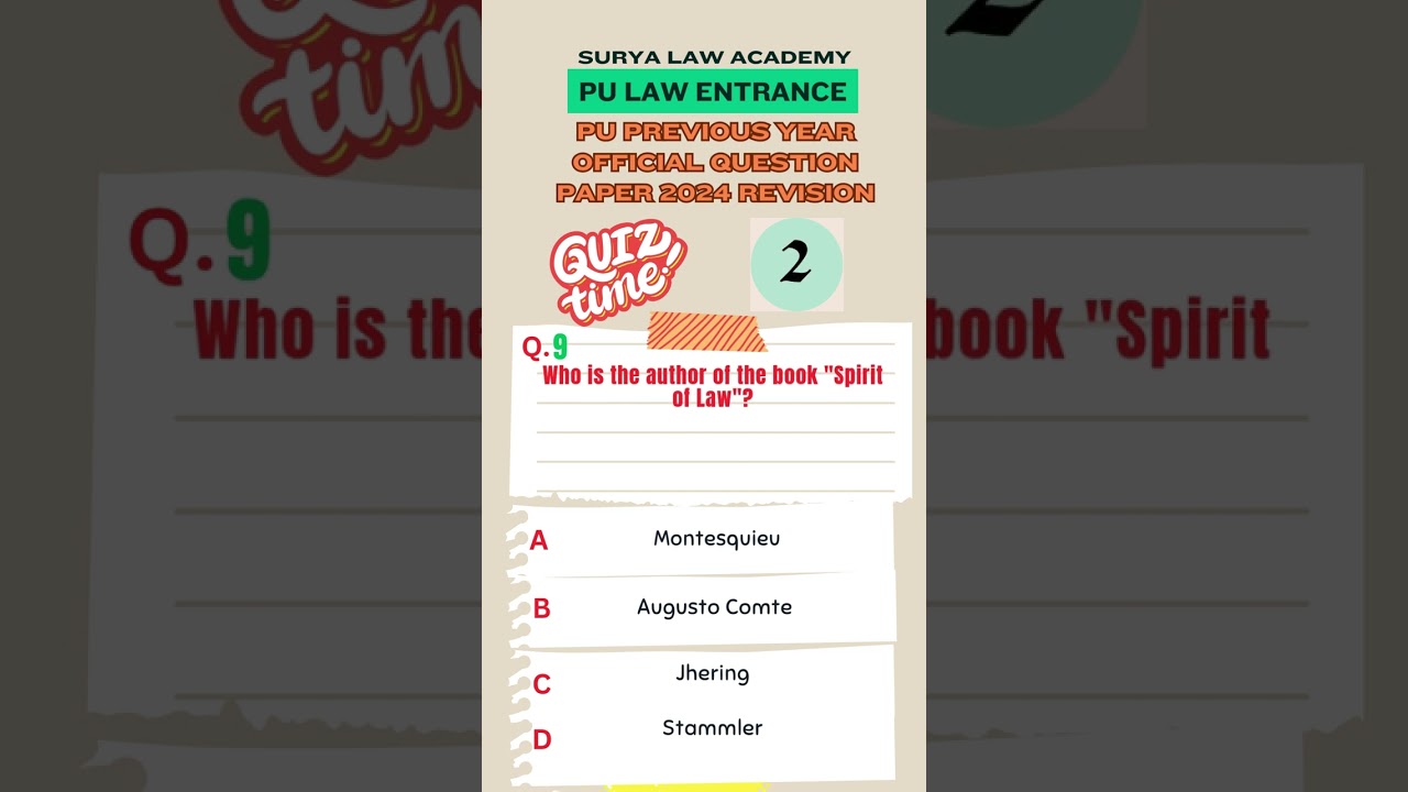 Prepare for PU Law Entrance 2025 &ndash; First 25 Questions from PU Law Entrance 2024!