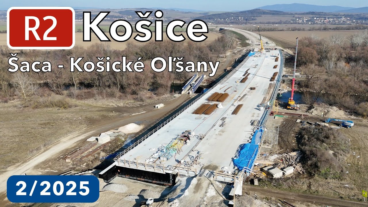 Výstavba R2 Košice Šaca - Košické Oľšany (február 2025)