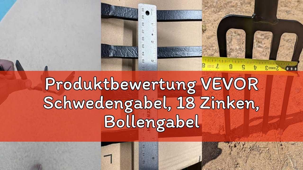 Produktbewertung VEVOR Schwedengabel, 18 Zinken, Bollengabel mit langem Fiberglasstiel, 1550 mm Kuns