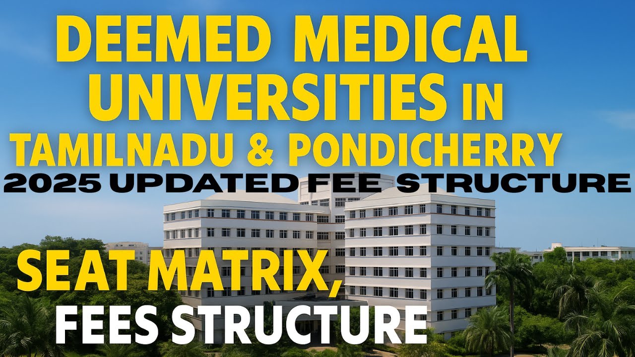 Deemed University Fees 2025-26 Updated | Tamilnadu & Pondycherry#mcc  #mbbs #deemedfees#neet