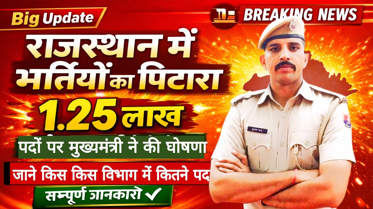 Rajasthan govt new vacancy  | Rajasthan 1.25 लाख पदों पर भर्ती 2026 |  भर्तियों का कैलेंडर जारी होगा
