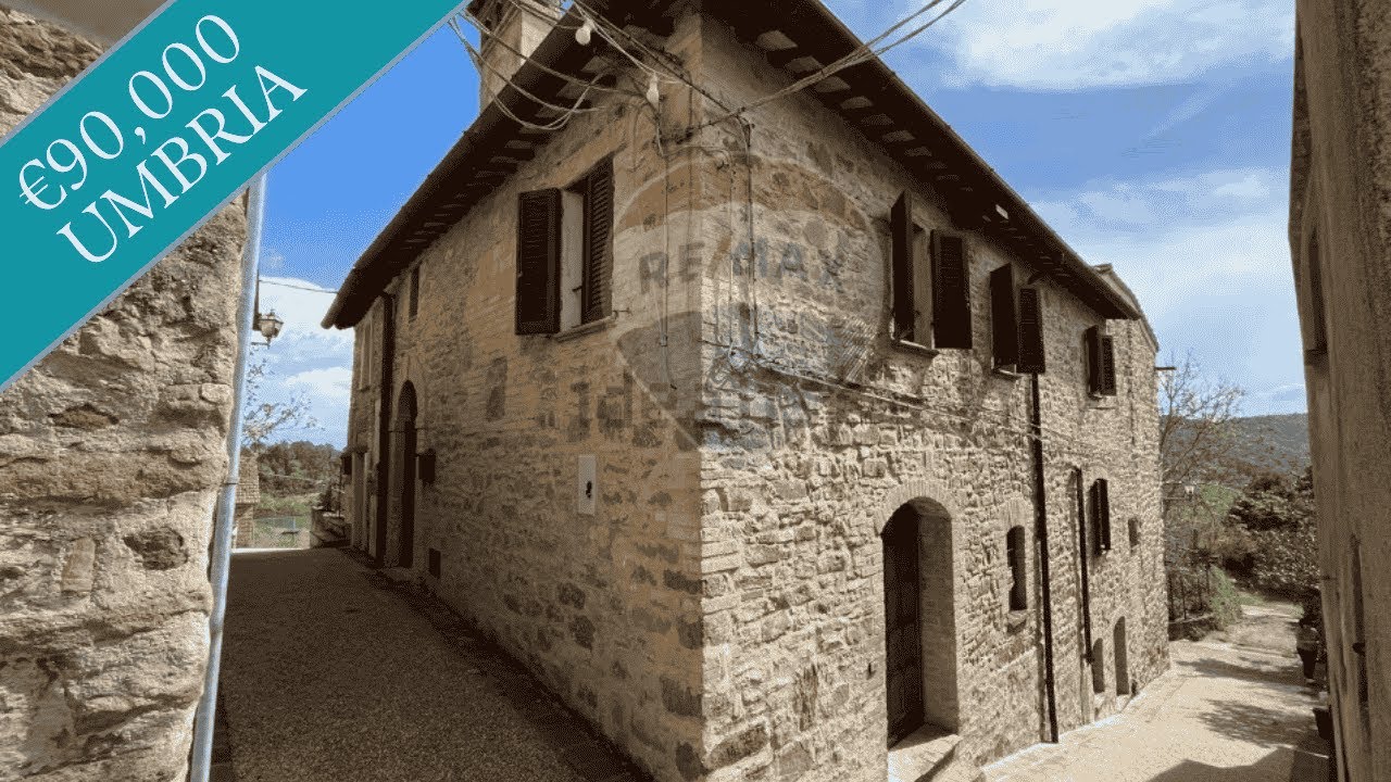 €90k ~ UMBRIA STONE VILLA ~ Ancient Village Near Assisi ~ Renovated Character Home for Sale in Italy