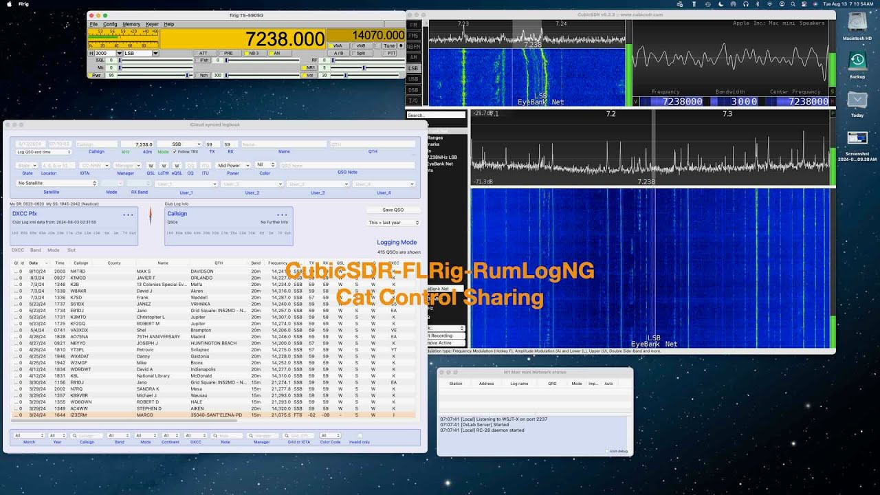 CubicSDR FLRig RumLogNG Cat Control   HD 1080p