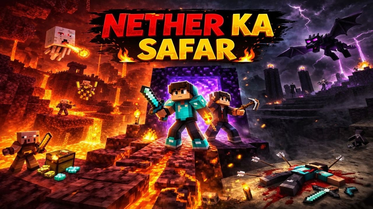NETHER KA SAFAR ⚔️ | Last Mein Marr Gaya😭#minecraft #youtubeshorts #gaming #minecraftsurvival #viral