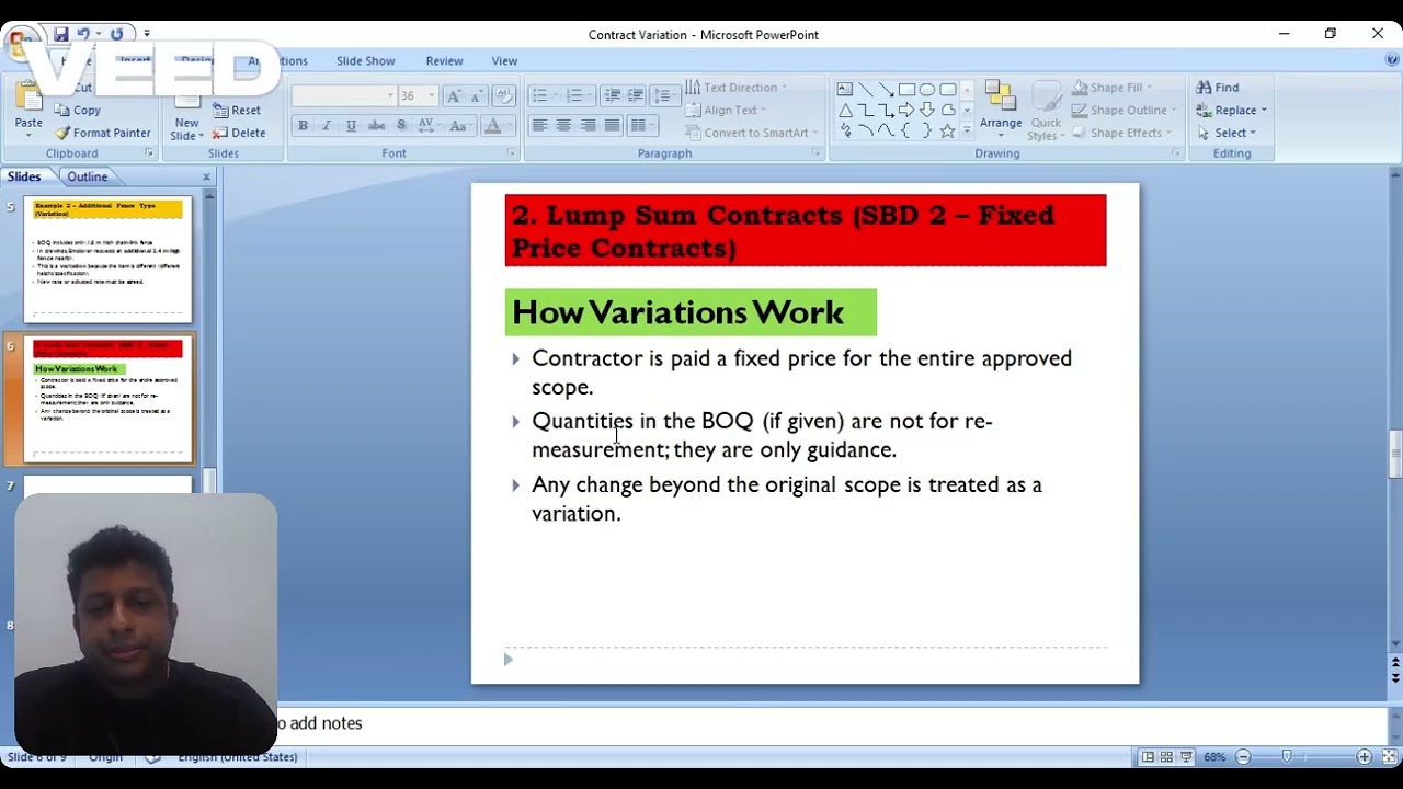 Variations in Construction Contracts Sinhala