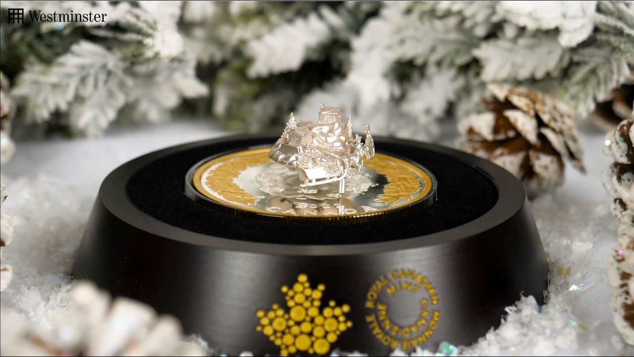 Watch Santa FLY on this magical silver coin...