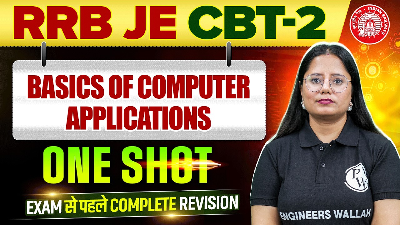 Basics of Computer Applications in ONE SHOT| CE|ME|EE|ECE | Computer Applications | RRB JE CBT 2