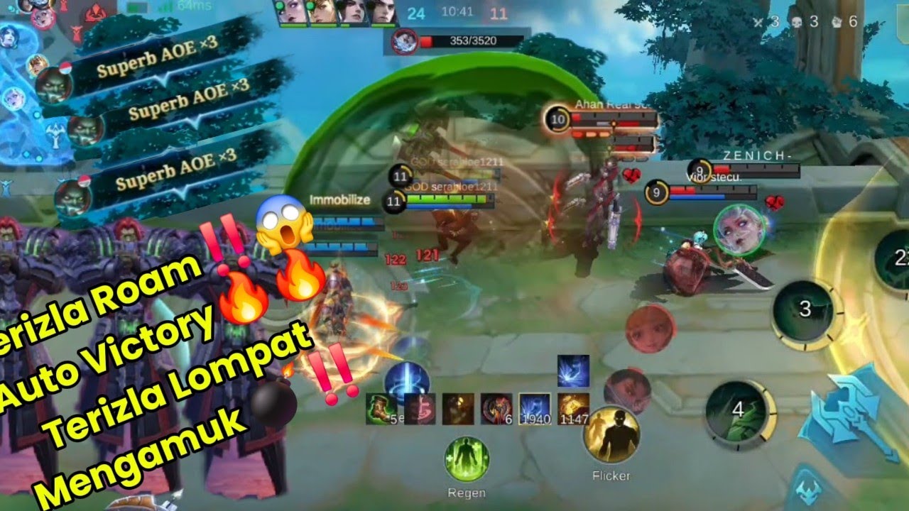 TERIZLA ROAM NGAMUK ‼️🔥💣 Musuh Kecil-Kecil Auto Mental | Pasang Badan Brutal | Mobile Legends