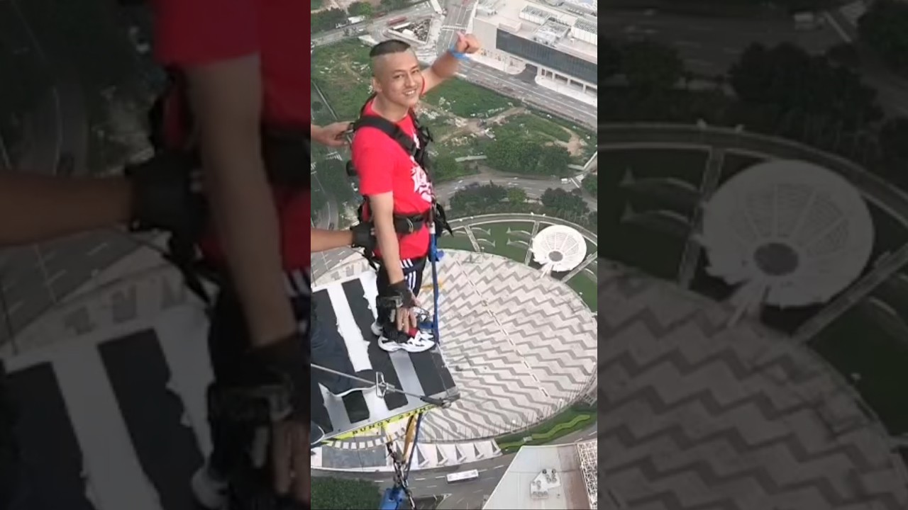 The World&rsquo;s highest Bungee Jump 233m Macau 🇲🇴 China 🇨🇳 #Bungee jump #Bungy jump #Jump #macau