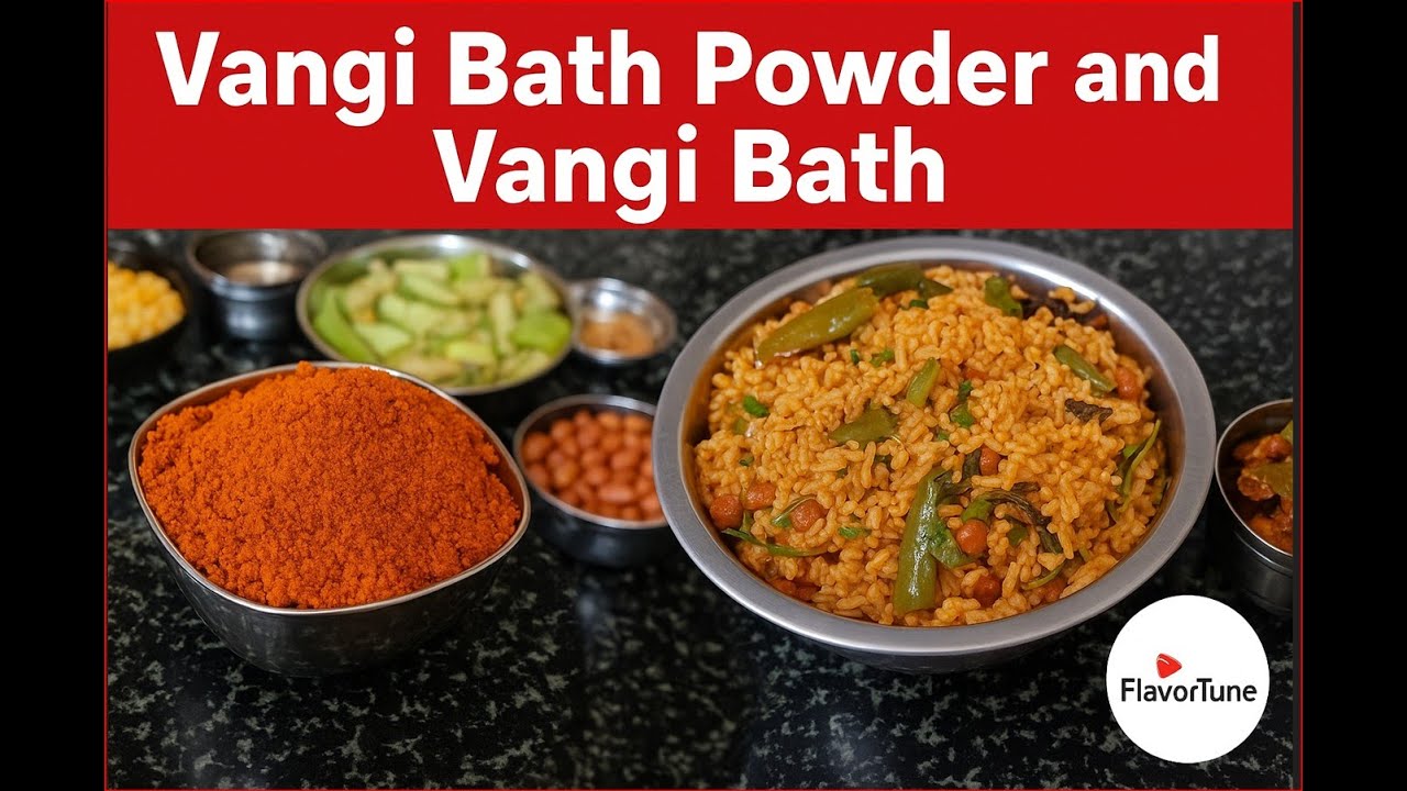 Vangi Bath and Vangi Bath Powder | ವಾಂಗಿಬಾತ್‌ | Brinjal rice | Authentic Karnataka Style