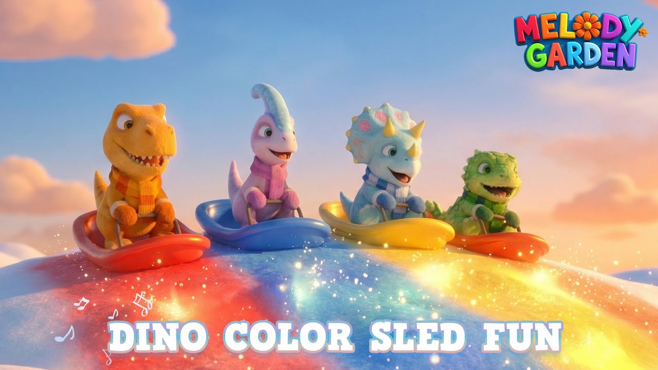 Dino Color Sled Fun - Nursery Rhymes & Kids Songs - Melody Garden
