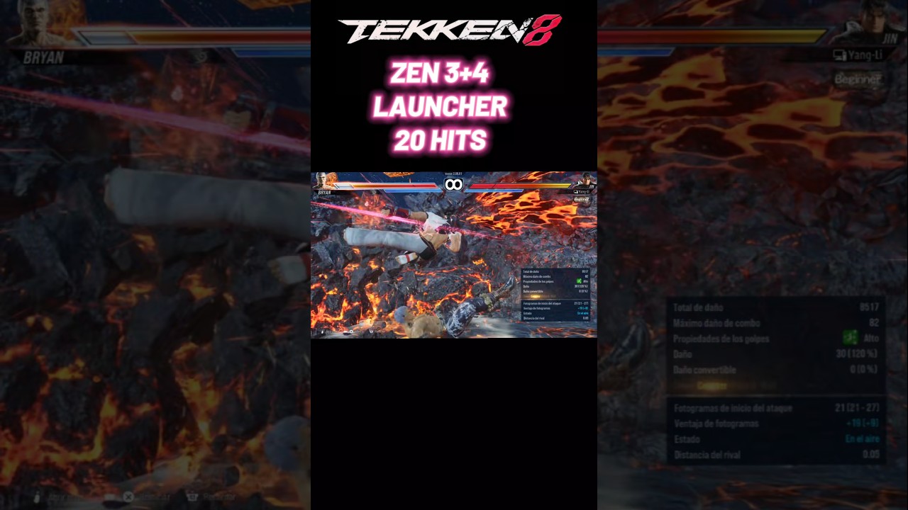 Tekken 8 - Jin ZEN 3,4 LAUNCHER 20 HITS 
