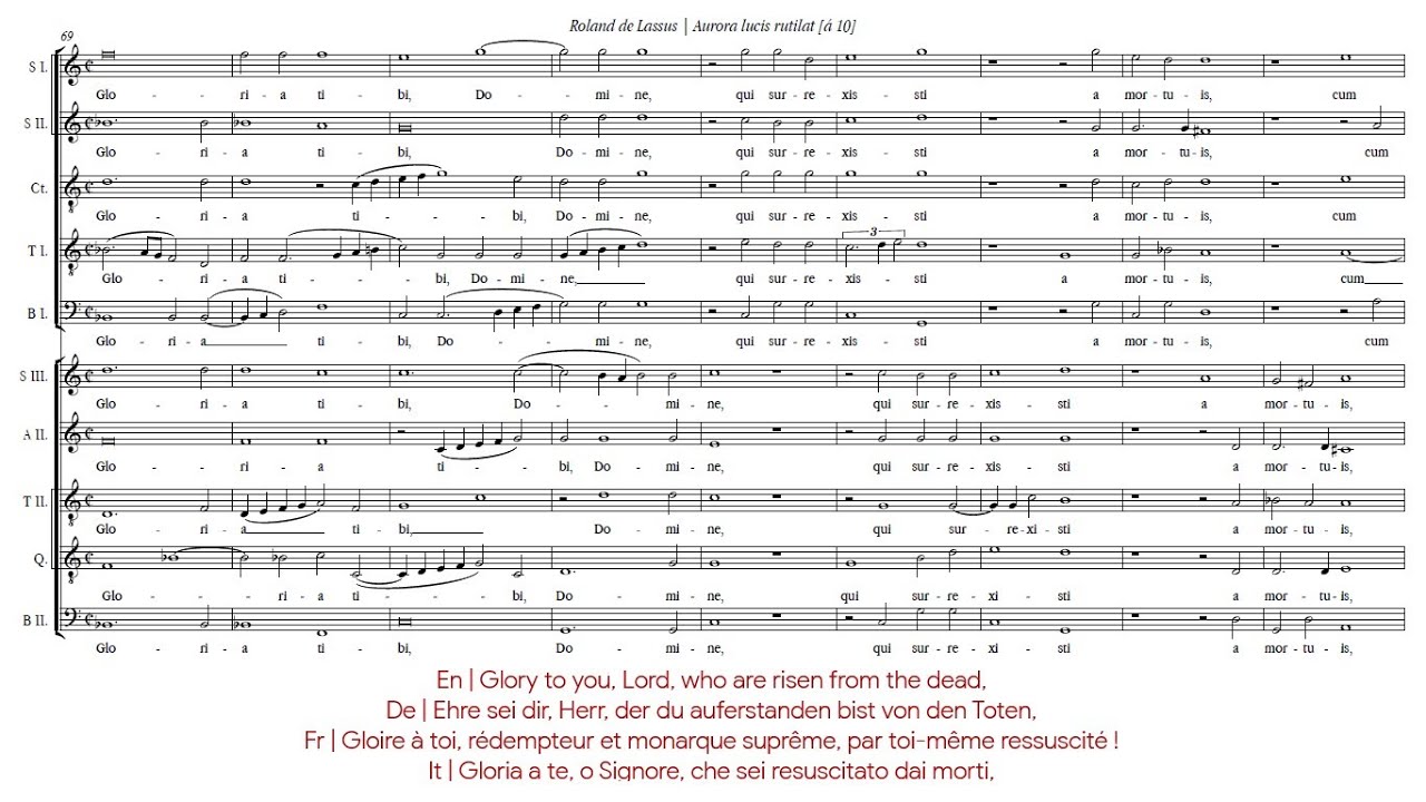 Roland de Lassus | Aurora lucis rutilat [á 10; Choir of Trinity College, University of Melbourne]