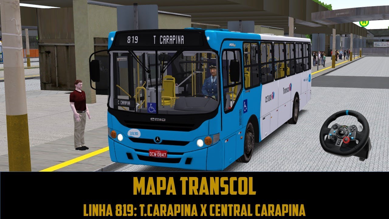 OMSI 2 -  MAPA TRANSCOL - 819  - T.CARAPINA x CENTRAL CARAPINA - aio Apache S22 MB OF-1722